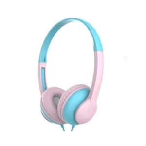 3.5mm Color Blocking Wired Headset  Model: 22P10(Pink & Blue)