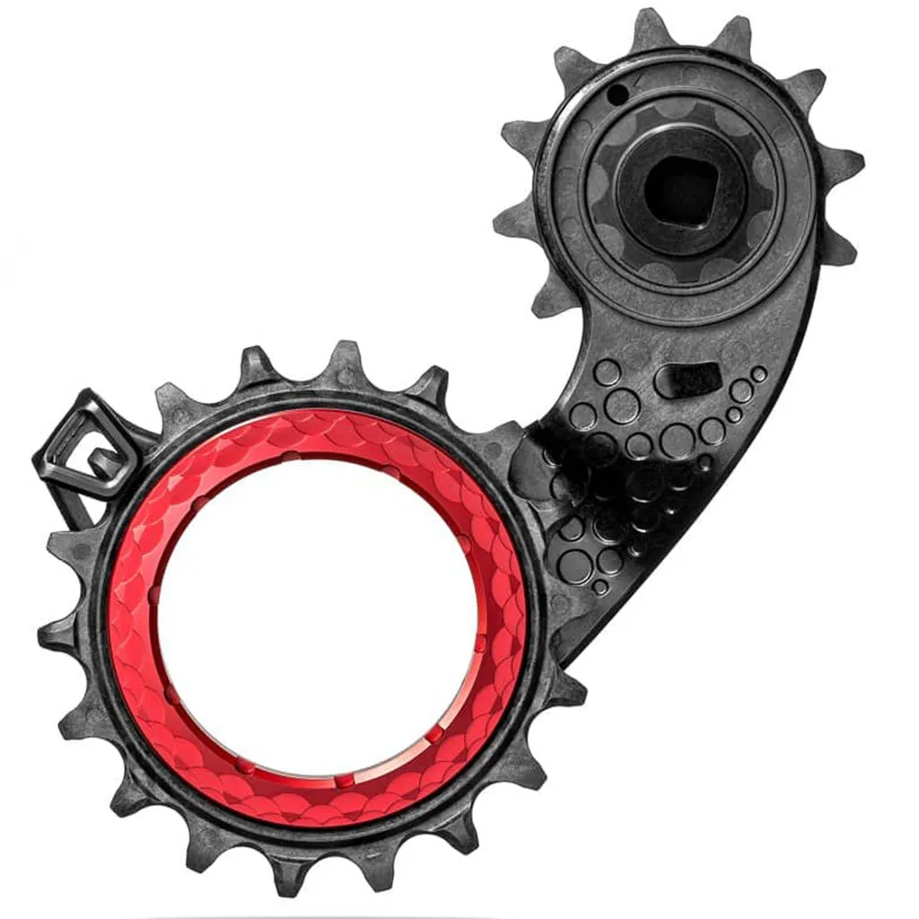 Absolute Black Hollowcage Carbon-Ceramic Pulley Cage For SRAM ETAP AXS - Red