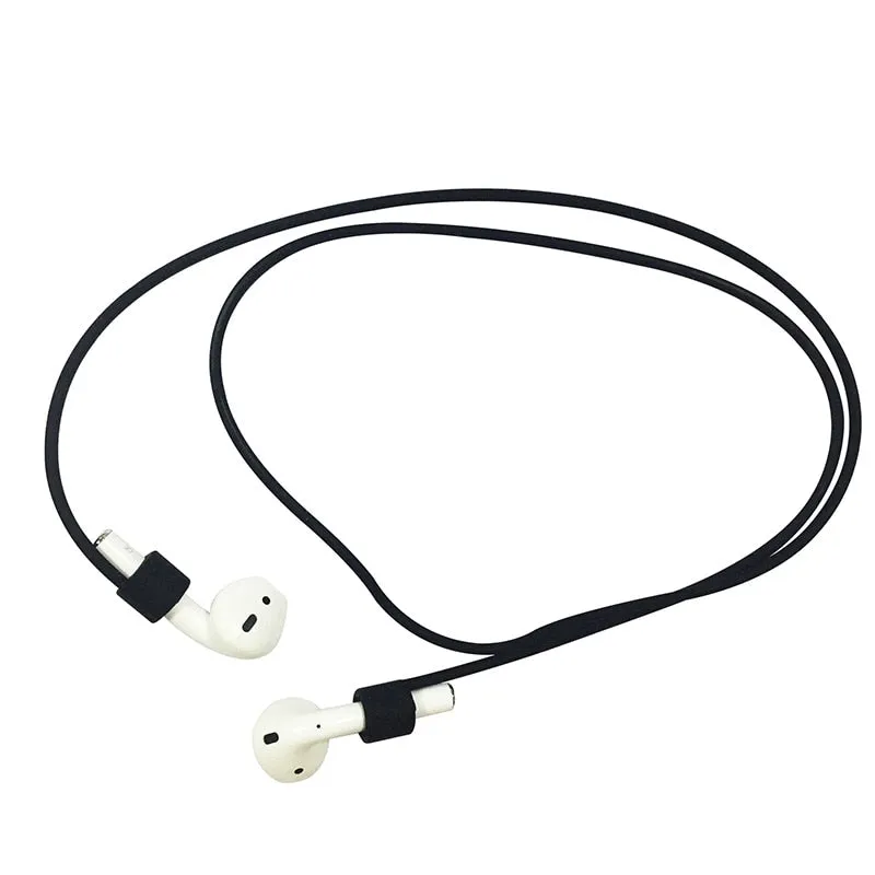 Anti-Lost Silicone Earphone Rope Holder Cable For Apple iphone X 8 7 AirPods Neck Strap Cord String