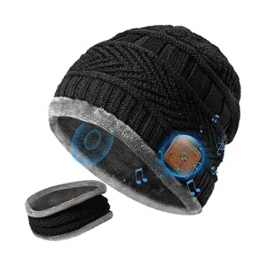 Beanie With Headphone Speaker Mic