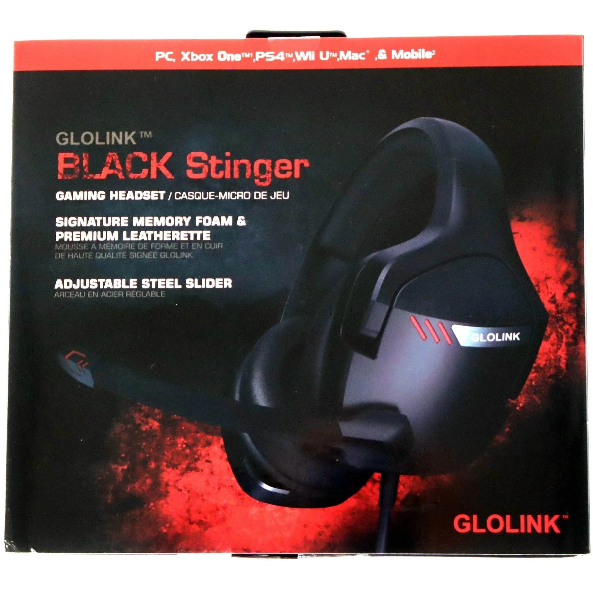 Black Stinger Wired Gaming Headset (Black) - GLOLINK