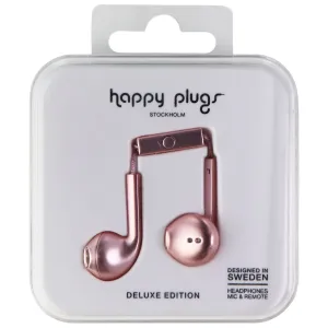 Happy Plugs Earbud Plus Headphones With Mic & Remote (7827) - Pink Gold