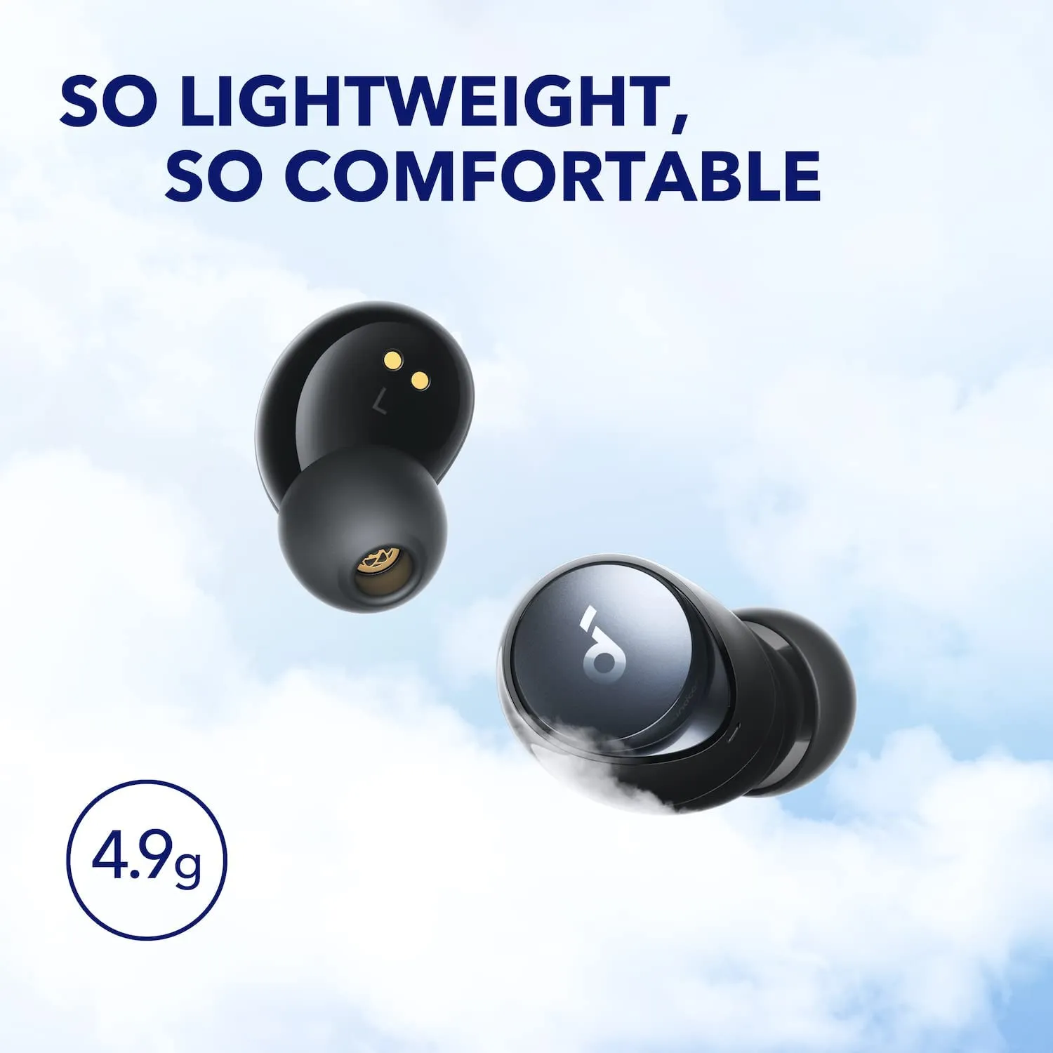 ITEM# 0135   The A40 Auto-Adjustable Active Noise Cancelling Wireless Earbuds, Reduce Noise by Up to 98%, 50H Playtime, Hi-Res Sound, Comfortable Fit, App Customization, Wireless Charge (Watch Video)