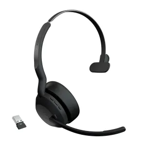 Jabra Evolve2 55 Ms Mono - Headset - On-Ear - Bluetooth - Wireless - Active Noise Cancelling - Usb-A Via Bluetooth Adapt