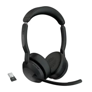 Jabra Evolve2 55 Ms Stereo - Headset - On-Ear - Bluetooth - Wireless - Active Noise Cancelling - Usb-A - Black - Zoom Ce