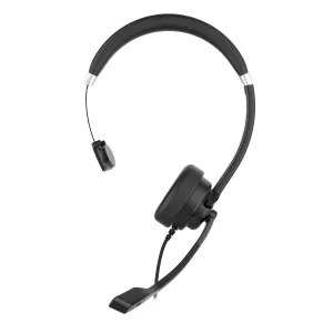 m360 Connect USB Mono Headset with Boom Microphone - Noise Cancelling - Reversible Design – Eco Leather Ear Cushions - In-Line Volume Controls - Mute button - HS5200MU