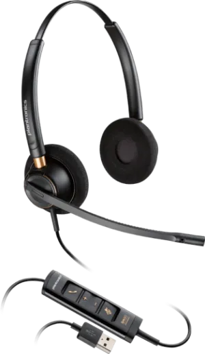 Plantronics ENCOREPRO HW525 Binaural USB Headset 203444-01